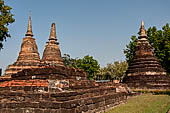 Thailand, Old Sukhothai - Wat Mahathat, there are nearly 200 secondary chedi in the temple area. 